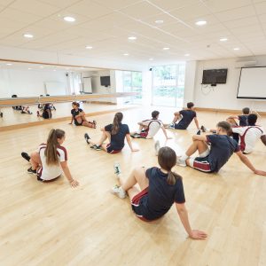 students in a gym session