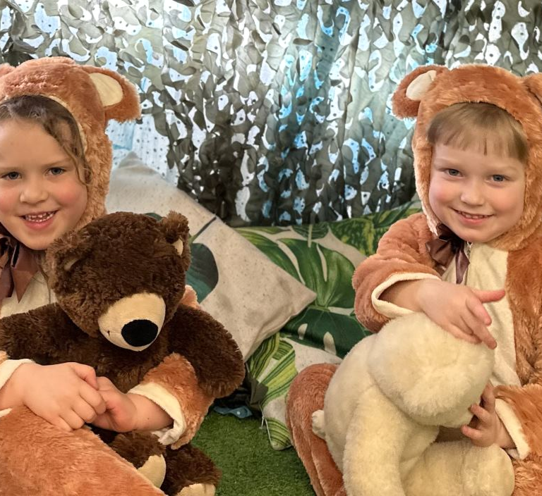 Nursery children at teddy bear picnic